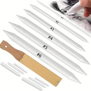 TEMU 13개 혼합 스틱과 인공 옥색 쌀 종이 미술 믹서, 사포 연필깎기 포함 - 학생 및 아티스트용 숯 스케치 도구