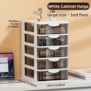 TEMU 대용량 다용도 화장품 및 사무실 정리함 - 내구성 있는 플라스틱 데스크탑 보관함, 27인치 높이, 3.2CuFt 용량, 욕실, 침실, 책상 및 가정 정리용 공간 절약 디자인, 화장품 보관함, 침실 정리 솔루션, 현대적인 미적감각, 부드러운 마감, 책상 정리, 라이프 스타일, 가정 보관용 책상 및 서랍 정리함