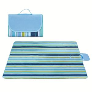 TEMU 1팩 대형 야외 해변 매트 | 모래 및 습기 방지 | 휴대용 스웨이드 바닥, 내구성 옥스포드 원단 | 블루 & 화이트 디자인 | 캠핑, 하이킹, 음악 페스티벌, 사계절 사용 | 캠핑 아이템 | 추수감사절 및 크리스마스 선물용