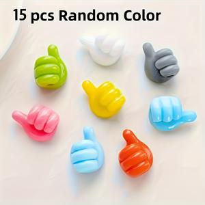 TEMU 15개 세트 캐릭터 손모양 접착식 케이블 클립, 충전선 정리 후크, 다목적 휴대폰 및 데이터 선 관리 홀더 – 가정용 수납 및 정리 (전기 부품 필요 없음), 코드 관리,책상 정리,장난기 넘치는 정리함,만화 디자인,내구성 있는 플라스틱,가벼운 후크,와이어 정리기,가정용 사용자,가제트 애호가