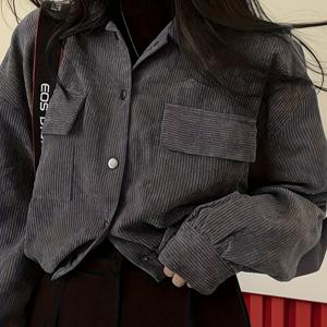 TEMU 여성용 코리안-시크 칼라 오버사이즈 재킷 - 연회색/검정/베이지/갈색, 구조적 칼라 & 가슴 포켓, 사계절 캐주얼부터 포멀까지 아우터웨어, 세탁기 사용 가능한 셔츠 재킷