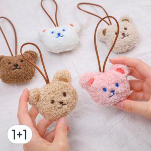 TEMU 1+1 곰돌이 네임택 키링 캐리어네임택 러기지택 가방고리 열쇠고리