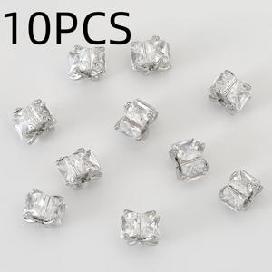 TEMU 10개, 유럽과 미국 패션 - 구리 코팅으로 지르코니아가 포함되어 있습니다 - 아름다운 비즈 스트링 - 패션 펜던트 DIY, 목걸이, 귀걸이, 체인 장식, 펜던트, 팔찌에 적합합니다|귀걸이|목걸이|팔찌