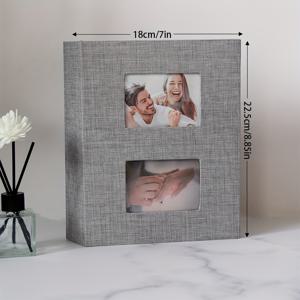 TEMU 질감이 있는 패브릭 사진 앨범, 각 6인치 사진 200장 보유, 다색 내구성이 뛰어난 종이 소재, 전통적인 디자인 가정 및 사무실 장식