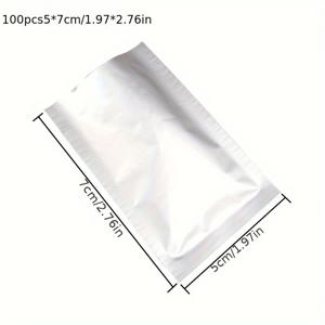 TEMU 100개 알루미늄 호일 포장 백, 3.5g 두께 - 재밀봉 가능 & 식품 보관용 진공 밀봉 | 휴일 향신료 & 마스크에 이상적 | 내구성 있고 반짝이는 마감 | 할로윈, 크리스마스, 부활절, 추수감사절, 휴일 포장에 완벽 | 반짝이는 마감 백 | 재밀봉 가능한 파우치