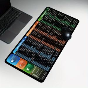 TEMU 워드, PPT, 엑셀 바로가기가 인쇄된 HD 확장형 대형 마우스 패드 - 미끄럼 방지 고무 뒷면, 세척 가능한 책상 매트 - 가정, 사무실, 게임용 - 남자 친구 또는 여자 친구에게 완벽한 휴일 선물