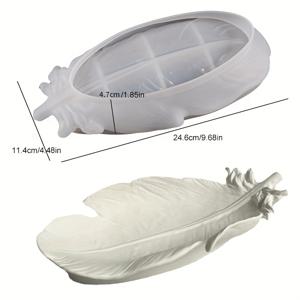 TEMU 1개 MORGOFUN 깃털 모양 실리콘 몰드 - DIY 석고 시멘트 레진 주얼리 트레이 정리함, 독특한 디자인, 다용도 사용 - 공예가와 주얼리 애호가에게 완벽, 주얼리 만들기 용품