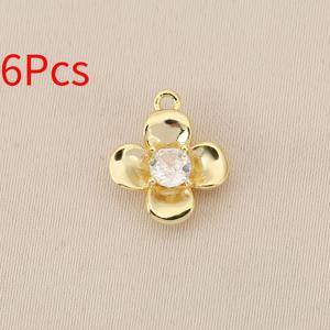 TEMU 6개 구리 꽃 장식, 목걸이 귀걸이 주얼리 만들기 액세서리, 공예 용품