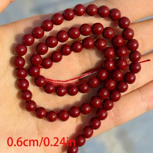 TEMU 6mm 8mm 10mm 천연 석재 홍옥 구슬 라운드 스페이서 비즈 DIY 목걸이 팔찌 제작용 15인치