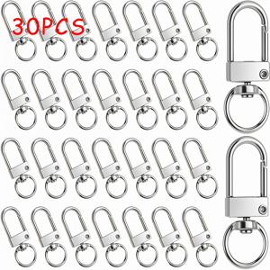 TEMU 30개 랍스터 키체인 링, U자형 키체인 후크, 골드/실버/혼합 색상, 회전 가능한 키체인 후크, DIY 키체인에 적합, DIY 공예 보석 제작 부품에 이상적, 주얼리 만들기에서 가방 열쇠고리 연결부로 사용