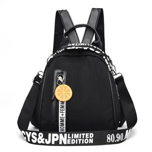 TEMU 스타일리시 블랙 나일론 여성용 백팩 - 캐주얼, 다재다능, 대용량, 다기능 여행 가방, 다양한 상황, 캐주얼 데일리 백팩 | 백팩 | 스타일리시 레터링, 여행용 백팩