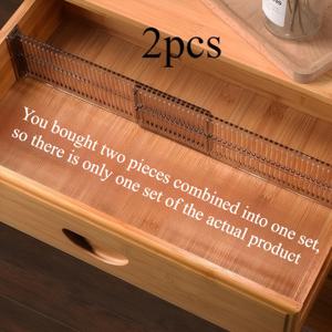 TEMU 2pcs 조절 가능한 서랍 파티션, 속옷 및 양말용 확장 가능한 플라스틱 정리함, 수직 및 수평 레이아웃, 미끄럼 방지 스티커 포함, 공간 절약형 보관 솔루션, 옷장 정리함 및 보관