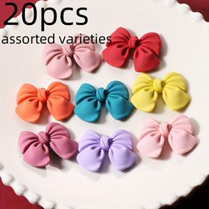 TEMU 20pcs 화려한 리본 타이 레진 패치 - DIY 헤어 액세서리, 폰 케이스 찬스, 보석 만들기 부품 - 나비 및 별 디자인, 스타일, 보석 만들기 액세서리 | 화려한 리본 타이 패치 | 내구성 있는 레진 재료, 헤어 액세서리