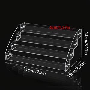 TEMU 1pc 다층 화장품 정리함 - 눈썹, 파우더, 립스틱 및 향수용 투명 디스플레이 스탠드 - 내구성 있는 플라스틱, 조립 필요 없음, 완벽한 홈 데코 액세서리, 메이크업 보관 정리함, 욕실 조직, 우아한 디자인, 세련된 구조