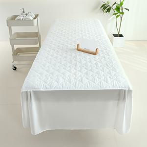 TEMU 1pc 럭셔리 스파 마사지 시트 - 부드러운 폴리에스터, 얼굴 포켓이 있는 퀼팅 디자인, 기계 세탁 가능, 살롱 및 치료용으로 이상적, 스파 필수품 | 퀼팅 질감 | 내구성 있는 직물, 스파 장식