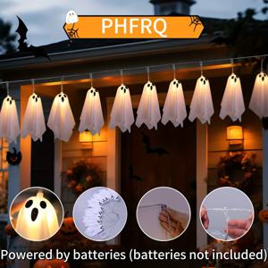 TEMU PHFRQ-할로윈 스푸키 라이트 스트링 - 할로윈 테마 조절 가능한 라이트 8 모드, 배터리 구동 (AA 포함되지 않음) 정원, 마당, 파티오 및 야외 장식 - 완벽한 선물 아이디어, 할로윈 장식, 축제 조명, 클래식 할로윈 디자인, 조절 가능한 조명
