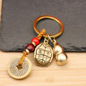 TEMU 차량용 부갑천하 조롱박 신주 소재 열쇠 차장식 펜던트 자동차 아이디어 개성 종려승 박달나무 줄 열쇠고리 액세서리 슬림소녀 SLIM GIRL