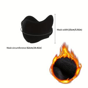 TEMU 겨울용 얼굴 및 귀 보온기 - 방풍 보온 발라클라바, 사이클링, 스키, 출퇴근용 두꺼운 추위 방지 마스크 - 조절 가능한 핏, 세탁 가능, 전원 불필요 - 남녀 공용 (블랙), 겨울 액세서리, 야외 활동, 슬림한 디자인, 내구성 있는 구조, 야외 애호가, 스키 장비, 디자인, 고품질 소재, 야외 모험가|마스크