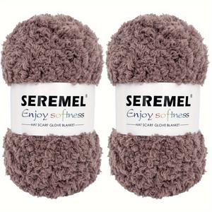 TEMU 2개 세트 SEREMEL 소프트 코랄 벨벳 실, 100g, 80야드, 50g/스킨 - 뜨개질, 크로셰, 바느질, 스웨터, 담요, 가방, 모자 DIY 공예, 담요 실에 이상적|소프트 질감 실|벨벳 질감 실