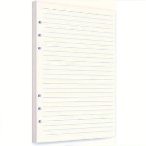 TEMU 80페이지 A5/A6 리필용지, 플래너 인서트 A5 바인더 예산 플래너 저널 노트북용, 6링 루스리프 줄무늬 연하운색 흰색 종이 + 바인더 디바이더