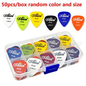 TEMU 앨리스 50개 기타 픽 세트 - 다양한 두께 0.58mm-1.50mm, 투명한 보관 케이스가 있는 내구성 있는 플라스틱 피크 - 어쿠스틱, 일렉트릭 기타, 우쿨렐레 및 베이스 - 음악 액세서리