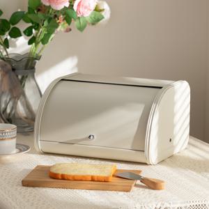 TEMU 메탈 롤탑 빵 상자, 재사용 가능한 직사각형 빵 보관용기, 주방용 플립탑 뚜껑 - 건조 식품 보존, 카운터탑, 빵 디스펜서 빈에 이상적