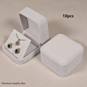TEMU 투명 뚜껑이 있는 벨벳 주얼리 박스 10개 세트 - 귀걸이, 반지, 목걸이, 펜던트용 소프트 핑크 사각형 보관 및 디스플레이 케이스 - 발렌타인데이, 결혼식, 기념일 선물 포장
