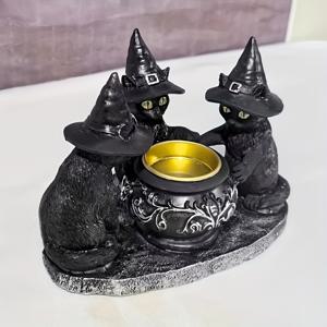 TEMU 캣 향로 레진 장식, 독특한 수제 홈 데코, 집, 사무실, 티룸에 적합, 내구성 있는 크리스마스, 부활절, 추수감사절 및 기타 명절용 향로