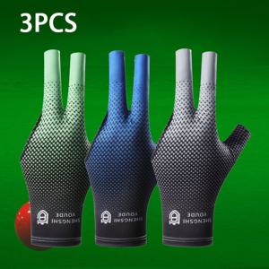 TEMU 3pcs 전문 빌리어드 글로브 - 통기성 메시 디자인, 양손에 적합, 흰색 액센트가 있는 검정색, 스누커 및 풀에 이상적, 빌리어드 액세서리