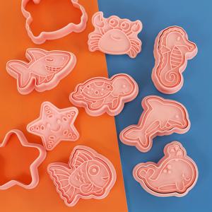 TEMU 8개 해양 동물 쿠키 커터 세트 - 내구성 있는 폴리프로필렌 베이킹 몰드, 어린이 생일 파티, 할로윈, 추수감사절, 크리스마스 장식용, 돌고래, 해마, , 상어, 거북이, 게, 고래 디자인, 쿠키 장식 용품, 동물 쿠키 커터, 크리스마스 쿠키 커터, 쿠키 커터, 베이킹용 쿠키 커터, 페이스트리 커터, 할로윈 쿠키 커터, 대형 쿠키 커터