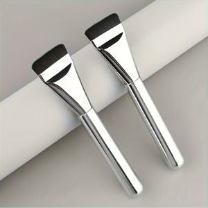 TEMU 2개 나일론 페인트 브러시, 슬림 메탈릭 핸들 - 오일 & 수채화에 이상적, 학생용 미술 용품, 페인팅 용품