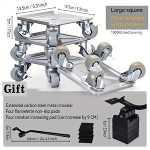 TEMU 중량 3000 파운드 범용 이동 도리 포함, 금속 가구 슬라이더, 가정 이동 도구, 회전 바퀴가 있는 로드 모버, 가정용품을 쉽게 이동할 수 있습니다.