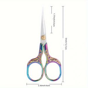 TEMU 1개 빈티지 스타일 스테인리스 스틸 바느질 가위 세트 - 천, 실, 자수 및 재봉용 정밀 날 - 메탈 크래프트 가위 컬렉션
