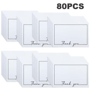 TEMU 80개 블랭크 감사 카드 3.5x2.1인치, 크래프트용 종이 노트 카드, 손수작업 인사 카드, 그림, 생일 초대장, 결혼 및 특별한 기념일, 영어 텍스트, 봉투 포함되지 않음