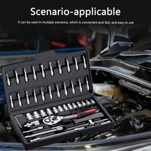 TEMU 46개 유지보수 도구 세트, 래치 렌치, 다양한 스크루드라이버 및 소켓이 장착되어 있습니다. 자전거/ 수리, 가정용 수리 - 유지보수 도구, 보관함 포함