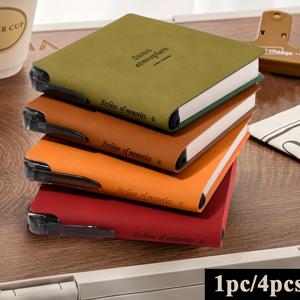 TEMU 1개/4개, 휴대용 소형 포켓 노트북 - 부드러운 인조 가죽 펜 포함, 224페이지, 드로잉 북, 두꺼운 빈 마커 핸드북, 스케줄 노트, 여행 일기장, 필기용, 사무실 및 학교 용품|일기장