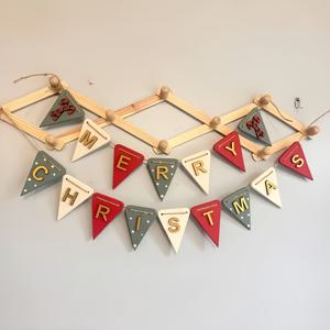 TEMU 16개 나무 크리스마스 행복 배너 가랜드 크리스마스 장식 배너 나무 깃발 선물 크리스마스 행복한 집 장식 표지판 걸이 장식