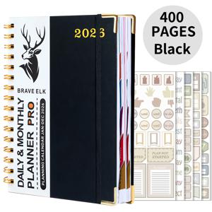 TEMU 브레이브 엘크 2026 플래너 - 400페이지 두꺼운 페이지 & 인조 커버 - 스프링 바인드 캘린더 오거나이저 (일/주/월 일정, 목표 추적 시스템, 시트, 연간 계획 (1월-12월)) - 대형|달력|달력|캘린더