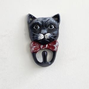 TEMU 촌스러운 주철 고양이 머리 고리, 나비 넥타이, 1개 벽걸이 장식용 애완동물 고리, 코트와 모자 걸기, 쉬운 설치 시골 스타일 홈 데코 액세서리, 거실, 침실, 파티오