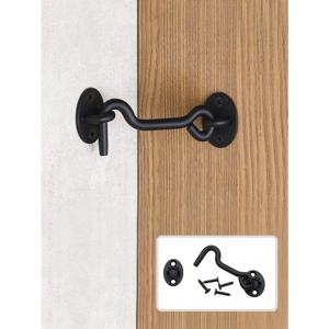 TEMU 1개 팩 금속 슬라이드 래치 잠금 장치 세트, 4인치 헛간 문 잠금 하드웨어, 나사 포함 개인 정보 보호 후크 래치, 내부 문, 창문, 나무 울타리, 차고 문에 사용 가능, 녹 방지