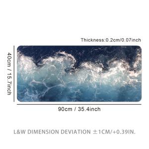 TEMU 초대형 게이밍 마우스 패드 - 오션 블루, 세탁 가능 & 미끄럼 방지 고무 베이스 데스크 매트, 게이머에게 이상적인 정밀 잠금 가장자리