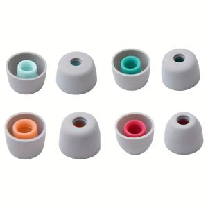 TEMU 소니 WF-1000XM4 및 WF-1000XM5 이어버드용 4 쌍의 부드러운 실리콘 이어팁 - S/M/L 핏, 편안하고 소음 차단, 검정색으로 컬러풀한 내부 패딩, 소음 차단 액세서리 | 인간 중심의 디자인 | 유연한 실리콘 재질