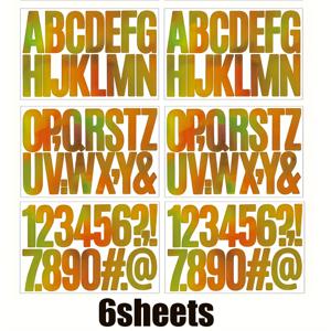 TEMU 6장/96개 대형 3인치 골드 호일 문자 및 숫자 스티커, 무지개 그라데이션 자체 접착 방수 비닐 데칼 사무실, 학교, 집, 생일 파티 및 이벤트 장식용