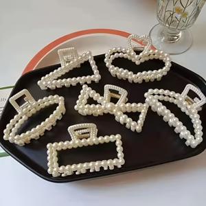 TEMU 5개 세트 우아한 장식 헤어 클로 클립 - 여성용 여름 머리핀, 일상 및 포멀 스타일링을 위한 편안한 그립 헤어 액세서리