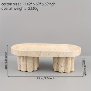 TEMU 수제 광택 처리된 천연 대리석 고발 디스플레이 트레이, 기하학 패턴 - 다기능 보석류, 화장품 및 캔들 정리함 (할로윈, 크리스마스, 추수감사절 장식용) - 전기 필요 없음