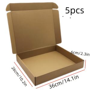 TEMU 5팩 대형 14.1x10.2x2.3인치 라이트 브라운 카드보드 선물 상자, 투명한 뚜껑 - 고품질, 손수 제작된 책, 공예품, E-샘플 및 소규모 비즈니스 우편 보관 - 스택 가능 정리함, 가정 및 사무실용, 간단한 디자인 상자, 종이 보드 구조, 보관 상자, 간단한 디자인 상자, 종이 보드 구조