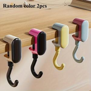 TEMU 2/6/8/10개 조절 가능한 후크 행거와 나사 - 튼튼한 PP+금속 구조, 책상, 배낭, 열쇠, 컵용 공간 절약형 정리대 - 두꺼운 태블릿, 가방, 열쇠, 컵과 호환 가능 - 집, 사무실, 여행에 이상적 - (랜덤 색상