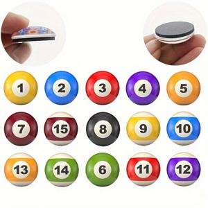 TEMU 15개 미국 풀 당구 창의적인 냉장고 자석 - 주방, 사무실, 화이트보드, 식기세척기, 홈 데코에 적합, 발렌타인데이 완벽한 선물, 선물로 이상적인 선택, 화이트보드 자석,주방 장식,재미있는 냉장고 장식,장난기 넘치는 디자인,매끄러운 표면,내구성 있는 플라스틱,신기한 자석,선물용 아이템,선물 구매자,사무직 근로자