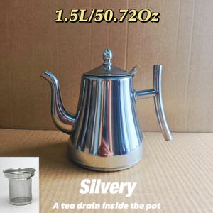 TEMU 50.72oz 스테인리스 스틸 컵 필터 포함 - 내구성 강화 디자인, 가정용/호텔/레스토랑 사용 가능, 인덕션 호환, 차 및 커피용 | 세련된 티포트, 고품질 소재, 홈 , 고급 주방용품, 차 애호가와 셰프를 위한 완벽한 선택