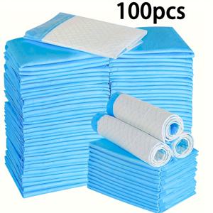 TEMU 100개 흡수성 일회용 강아지 훈련 패드 - 소형 동물, 강아지, 고양이 & 강아지, 래브라도, 침실, 크레이트 훈련, 하우스브레이킹 용품, 위생적인 솔루션, 누수 방지 디자인을 위한 누수 방지 애완 동물 소변 매트, 강아지배변패드, 강아지 패드|배변패드